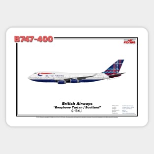 Boeing B747-400 - British Airways "Benyhone Tartan / Scotland" (Art Print) Sticker